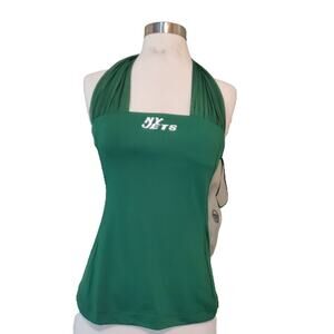 NWT All Sport Couture Women's Green New York Jets Sleeveless Halter Top Size S